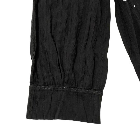Free People Gauze Lantern Harem Pull-On Pants Pockets Black size Small - Picture 2 of 8